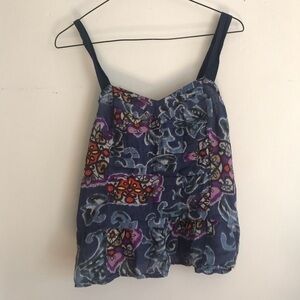 American Eagle Outfitters Floral Ruffled Tank